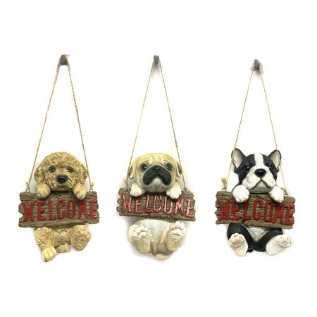 INFINITY Assorted Polyresin 6.5 in. H Welcome Dog Wall Hanging Decor CA105224